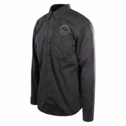 Harley Davidson Harley-Davidson Men's Willie G Skull Solid L/S Woven Shirt (S21) -Harley Davidson Shop HarleyDavidsonMen sBlackEmbroideredSkullLSWovenShirt3