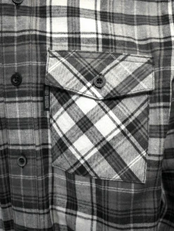 Harley Davidson Harley-Davidson Men's Grey White Plaid L/S Woven Shirt (S03) -Harley Davidson Shop HarleyDavidsonMen sGreyWhitePlaidLSWovenShirt S03 3