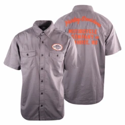 Harley Davidson Harley-Davidson Men's Grey Circular Patch S/S Woven Shirt (S27)