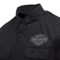 Harley Davidson Harley-Davidson Men's Black Wounded Warrior Project S/S Woven Shirt (S51) -Harley Davidson Shop a17ae8f0 99ec 52f9 86c9 a0a7a532795f