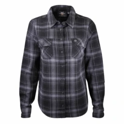 Harley Davidson Harley-Davidson Women's Black Blue Plaid L/S Woven Shirt