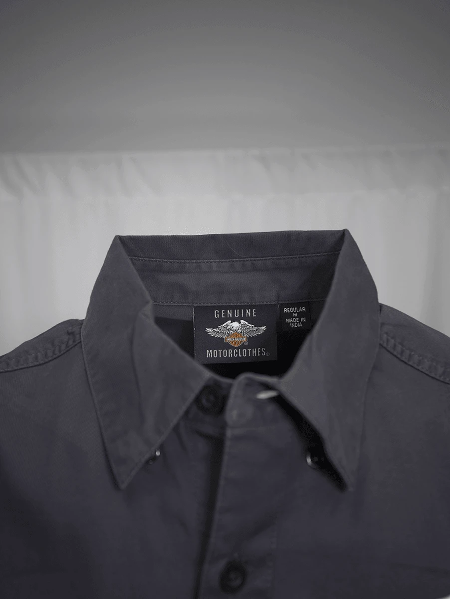 Harley Davidson Harley-Davidson Men's Essential Grey S/S Woven Shirt (S01) 8 Harley Davidson Harley-Davidson Men's Essential Grey S/S Woven Shirt (S01) - Image 6