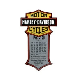 Harley Davidson Harley-Davidson Patented Die Cut And Embossed Metal Sign