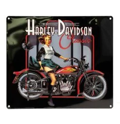Harley Davidson Harley-Davidson Classic Pin Up Babe Tin Sign - 38 X 33cm