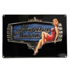 Harley Davidson Harley-Davidson Retro Babe Tin Sign - 43 X 29cm