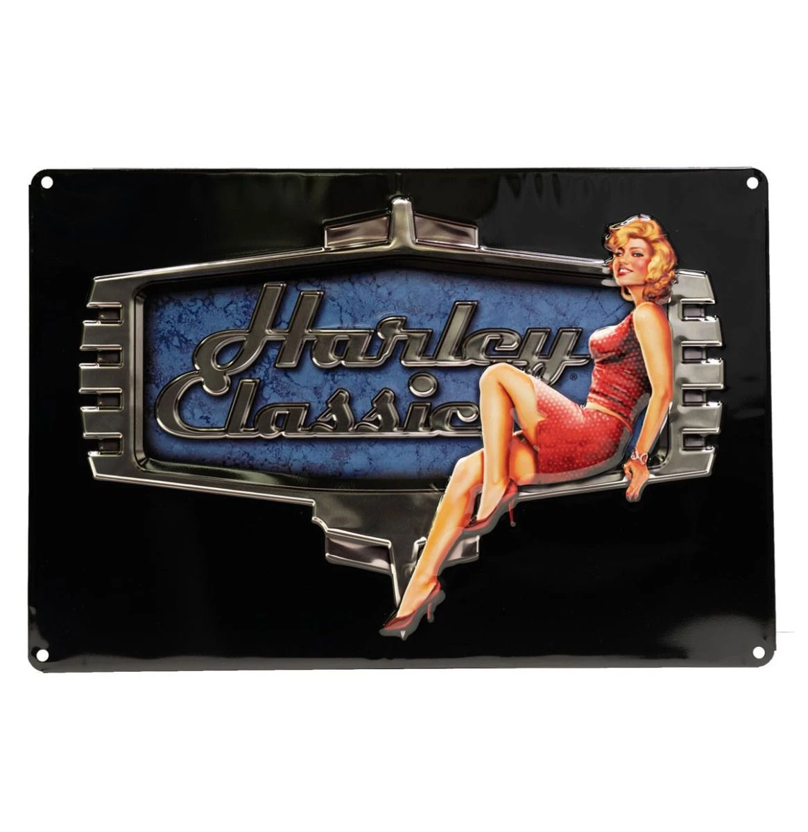 Harley Davidson Harley-Davidson Retro Babe Tin Sign - 43 X 29cm 3 Harley Davidson Harley-Davidson Retro Babe Tin Sign - 43 X 29cm