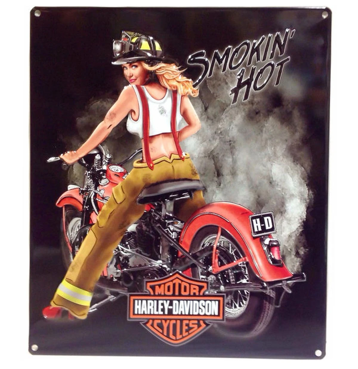 Harley Davidson Harley-Davidson Smokin' Hot Embossed Tin Sign - 33 X 38cm 3 Harley Davidson Harley-Davidson Smokin' Hot Embossed Tin Sign - 33 X 38cm