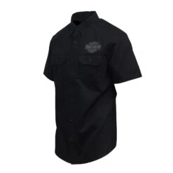 Harley Davidson Harley-Davidson Men's Black Wounded Warrior Project S/S Woven Shirt (S51) -Harley Davidson Shop b07323b5 9a78 5c20 af3f 817d6335e345
