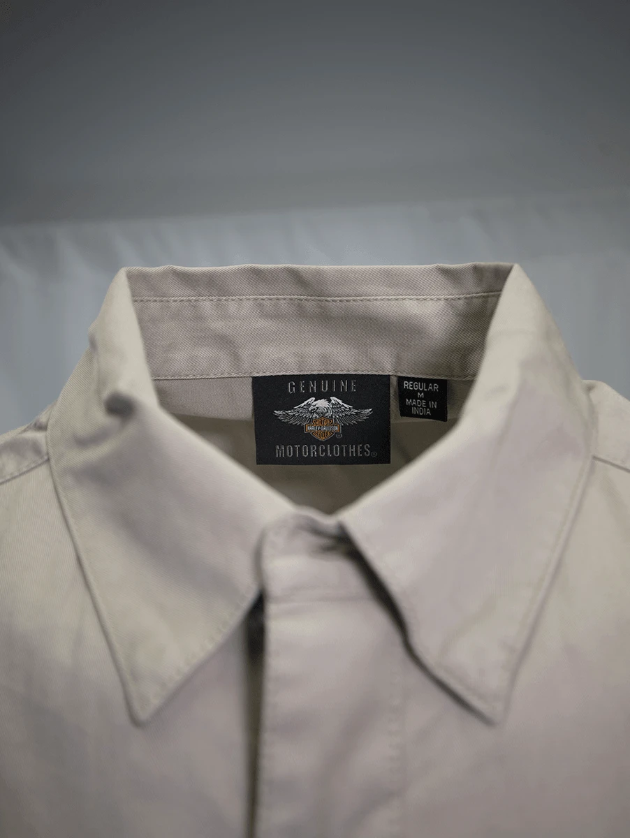 Harley Davidson Harley-Davidson Men's Khaki Sport Lines S/S Woven Shirt (S17) 7 Harley Davidson Harley-Davidson Men's Khaki Sport Lines S/S Woven Shirt (S17) - Image 5