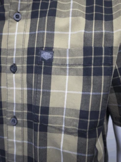 Harley Davidson Harley-Davidson Men's Metallic Sunburst Green Plaid S/S Woven Shirt (S10) -Harley Davidson Shop b5def314 f333 5f76 b9bc 343391b94dd3