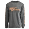 Harley Davidson Harley-Davidson Men's T-Shirt Charcoal Cracked Logo Long Sleeve (S91) -Harley Davidson Shop ba7618b2 03ec 56df b188 bf8801e4bf4c