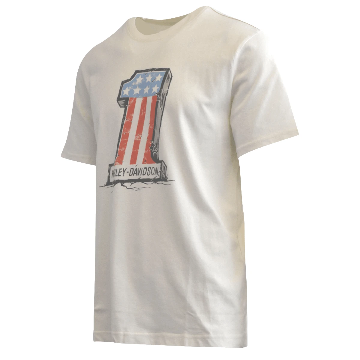 Harley Davidson Harley-Davidson Men's T-Shirt Ivory #1 American Flag Tee (S87) 3 Harley Davidson Harley-Davidson Men's T-Shirt Ivory #1 American Flag Tee (S87) - Image 2