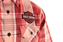 Harley Davidson Harley-Davidson Men's Shirt Red Orange Plaid Short Sleeve Woven (125) -Harley Davidson Shop bce7cd19 410c 5e04 98f7 16772c2e7642