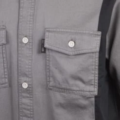 Harley Davidson Harley-Davidson Men's Grey Black Vertical Tone Staple S/S Woven Shirt (S37B) -Harley Davidson Shop c04f9f1d 1bf4 557f a485 fc2a37e2b69c