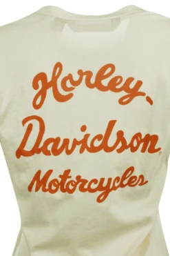 Harley Davidson Harley-Davidson Women's T-Shirt Cream V-Neck Relaxed Fit Logo Tee (S15) -Harley Davidson Shop c189f27f 4721 58d7 b187 203d9ee6ba11