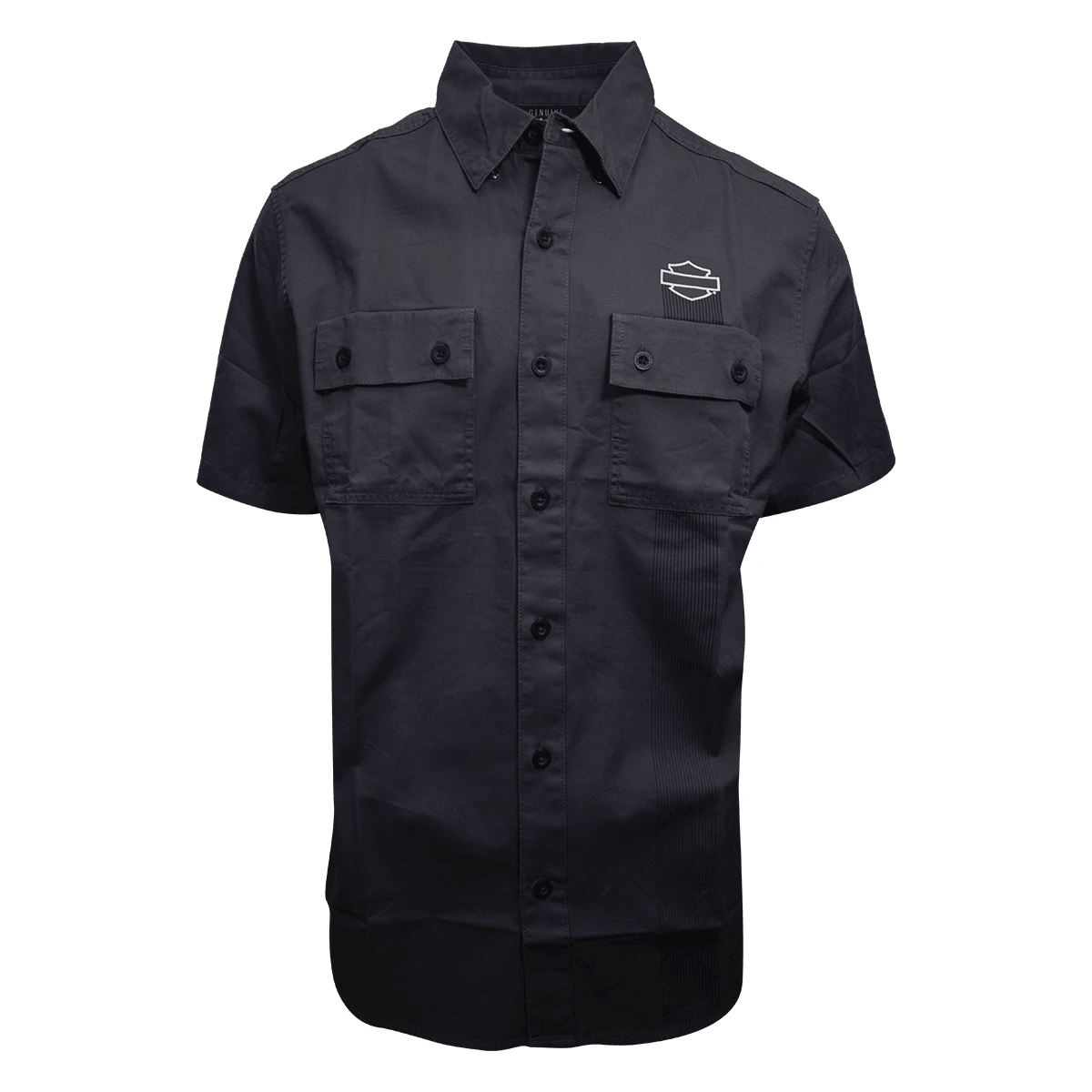 Harley Davidson Harley-Davidson Men's Essential Grey S/S Woven Shirt (S01) 4 Harley Davidson Harley-Davidson Men's Essential Grey S/S Woven Shirt (S01) - Image 2