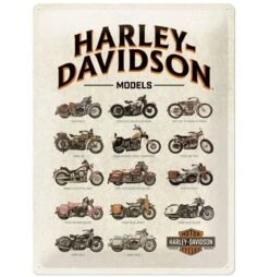 Harley Davidson Harley-Davidson Model Chart Metal Sign 30 X 40 Cm