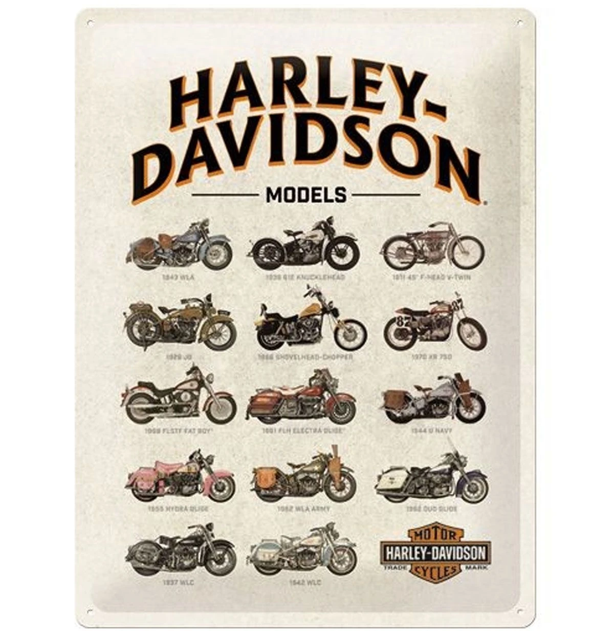 Harley Davidson Harley-Davidson Model Chart Metal Sign 30 X 40 Cm 3 Harley Davidson Harley-Davidson Model Chart Metal Sign 30 X 40 Cm