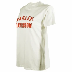 Harley Davidson Harley-Davidson Women's T-Shirt White Orange Block Letters Logo Tee (S17) -Harley Davidson Shop d0a08338 8657 5750 ac84 e8fb80578518