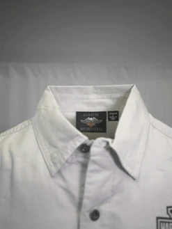 Harley Davidson Harley-Davidson Men's Solid Light Grey S/S Woven Shirt (S03) -Harley Davidson Shop d0c64539 0145 51d9 bcd7 d01c6f71e8c7