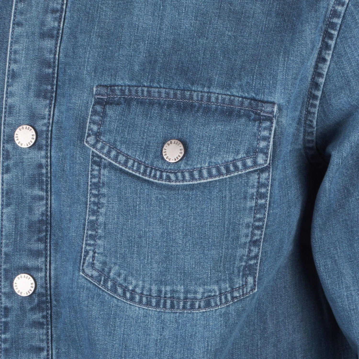 Harley Davidson Harley-Davidson Men's L.Indigo Artist Drive H-D ADV Denim L/S Woven Shirt (S49B) 6 Harley Davidson Harley-Davidson Men's L.Indigo Artist Drive H-D ADV Denim L/S Woven Shirt (S49B) - Image 4