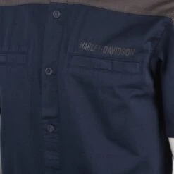 Harley Davidson Harley-Davidson Men's Grey Blue Two Tone #1 Mechanic S/S Woven Shirt (S42) 14 Harley Davidson Harley-Davidson Men's Grey Blue Two Tone #1 Mechanic S/S Woven Shirt (S42) -Harley Davidson Shop d53fc788 d1b9 5328 816e a36e0550902f