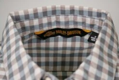 Harley Davidson Harley-Davidson Women's Grey Blue Plaid L/S Woven Shirt -Harley Davidson Shop d5fbbccd b9b5 5efb 861f 06625a921b6d