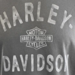 Harley Davidson Harley-Davidson Men's T-Shirt Charcoal Chalk Letters Logo Print (S75) -Harley Davidson Shop d6add78d ce2b 584c b912 a412a85634db