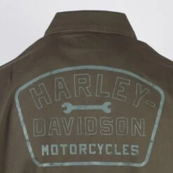 Harley Davidson Harley-Davidson Men's Grape Leaf Wrench Crew S/S Woven Shirt (S46B) -Harley Davidson Shop d7efb57d 8596 5be5 8729 ebbe0a698bdf