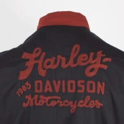 Harley Davidson Harley-Davidson Men's Black Red Moto Club S/S Woven Shirt (S44) -Harley Davidson Shop d8c889e1 3f57 50b7 93a1 815eb6d52d57