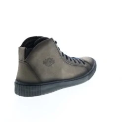 Harley Davidson Harley-Davidson Barren D93650 Mens Gray Leather Lifestyle Sneakers Shoes -Harley Davidson Shop d93650 barren smoke 08