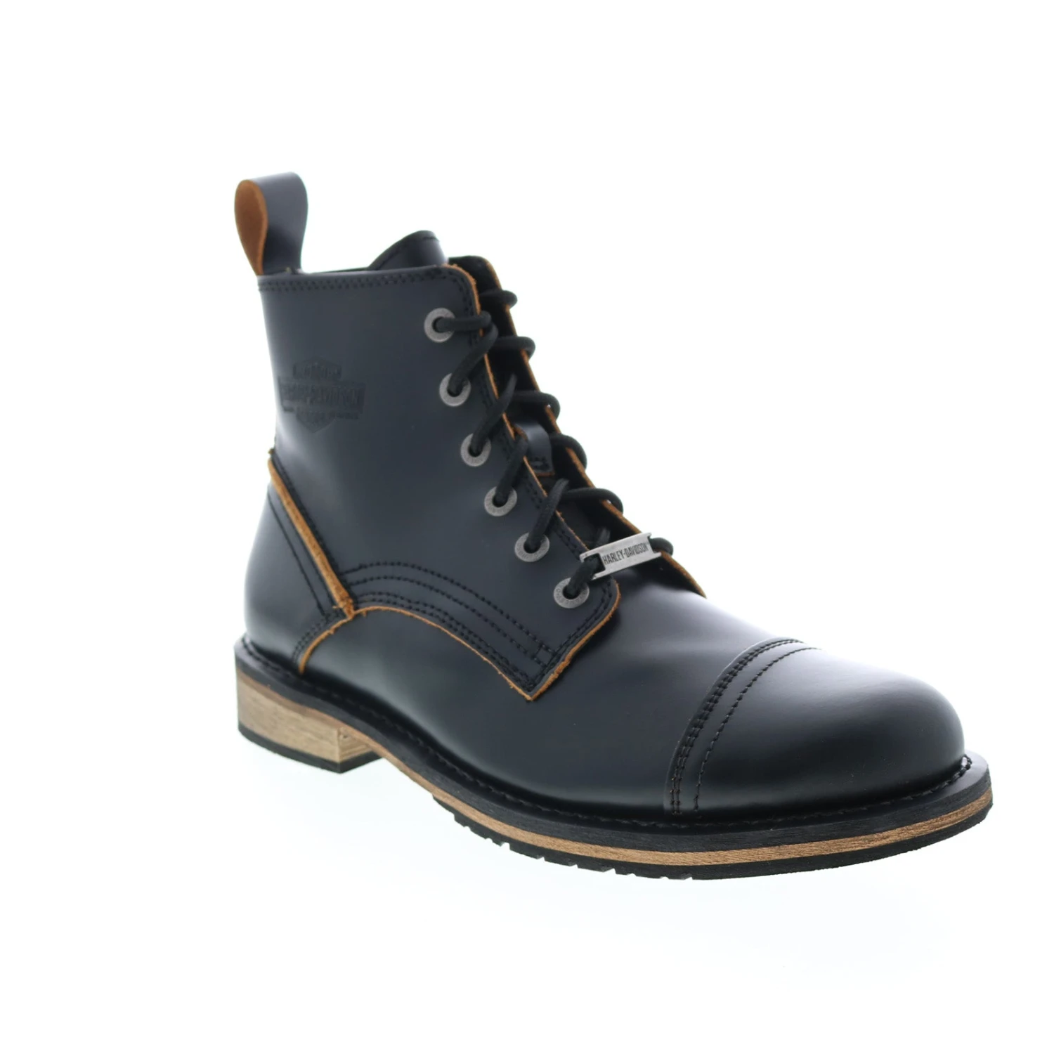 Harley Davidson Harley-Davidson Dellen 7" Lace Up D93665 Mens Black Leather Motorcycle Boots 4 Harley Davidson Harley-Davidson Dellen 7" Lace Up D93665 Mens Black Leather Motorcycle Boots - Image 2