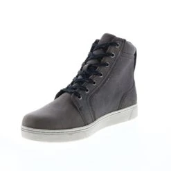 Harley Davidson Harley-Davidson Bateman D93725 Mens Gray Leather Lace Up Motorcycle Boots -Harley Davidson Shop d93725 bateman 5 metal grey 04