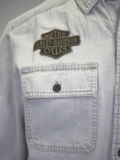 Harley Davidson Harley-Davidson Men's Grey Denim L/S Woven Shirt (S05) -Harley Davidson Shop dc21df4d dd2a 5c2c 83f0 ff359e9509c5