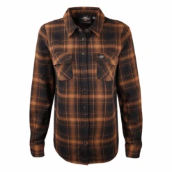 Harley Davidson Harley-Davidson Women's Brown Black Plaid L/S Woven Shirt