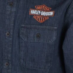 Harley Davidson Harley-Davidson Men's Dark Indigo Bar & Shield Denim L/S Woven Shirt (S50) -Harley Davidson Shop e5b14de8 40d0 560e 9ce2 0f6d9afd6d93