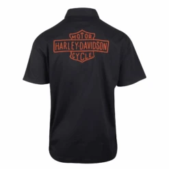 Harley Davidson Harley-Davidson Men's Black Hold Out H-DMC Patch S/S Woven Shirt (S41A) -Harley Davidson Shop ec6d6894 15c8 5211 8278 b29a67328579