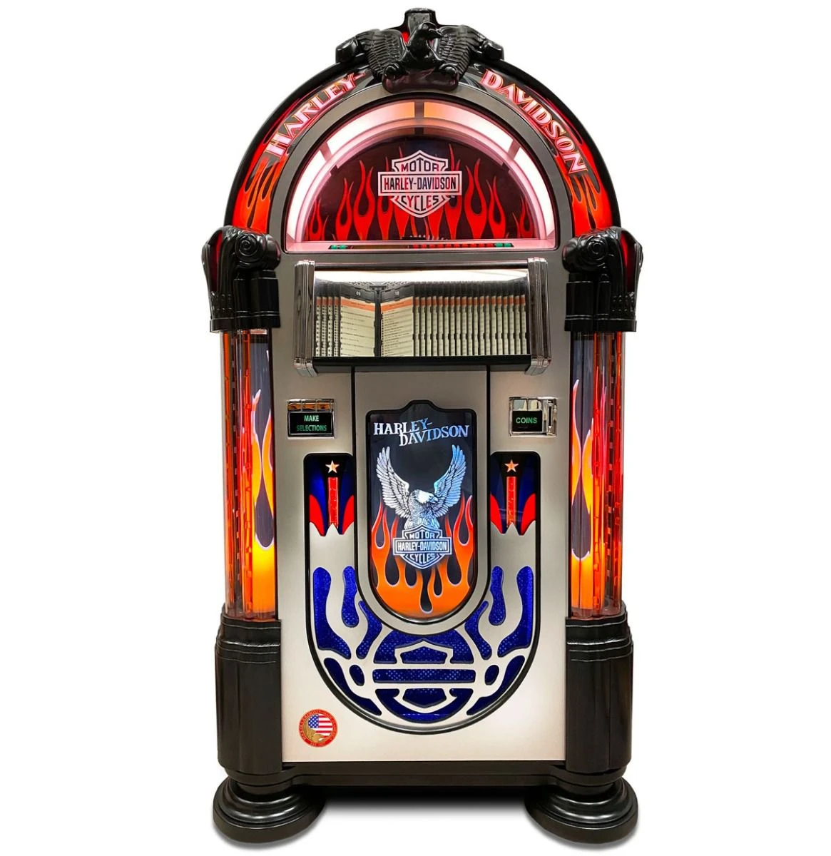 Harley Davidson Harley-Davidson Black Flames Brushed Aluminum Edition CD And Bluetooth Jukebox 3 Harley Davidson Harley-Davidson Black Flames Brushed Aluminum Edition CD And Bluetooth Jukebox