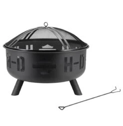 Harley Davidson Harley-Davidson® Silhouette Bar & Shield Outdoor Fire Pit - Black Steel HDL-10074