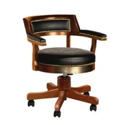 Harley Davidson Harley-Davidson Bar & Shield Flames Poker Chair With Heritage Brown Finish - LAST CHANCE