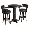 Harley Davidson Harley-Davidson Bar & Shield Flames Pub Table & Backrest Stool Set With Vintage Black Finish -Harley Davidson Shop hdl 13201 v xxl
