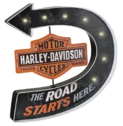 Harley Davidson Harley-Davidson® Road Starts Here Bar & Shield Marquee Metal Pub Sign