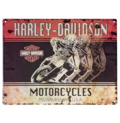 Harley Davidson Harley-Davidson Racers Tin Embossed Sign - 30 X 40 Cm