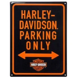 Harley Davidson Harley-Davidson Parking Only Tin Embossed Sign - 30 X 40 Cm