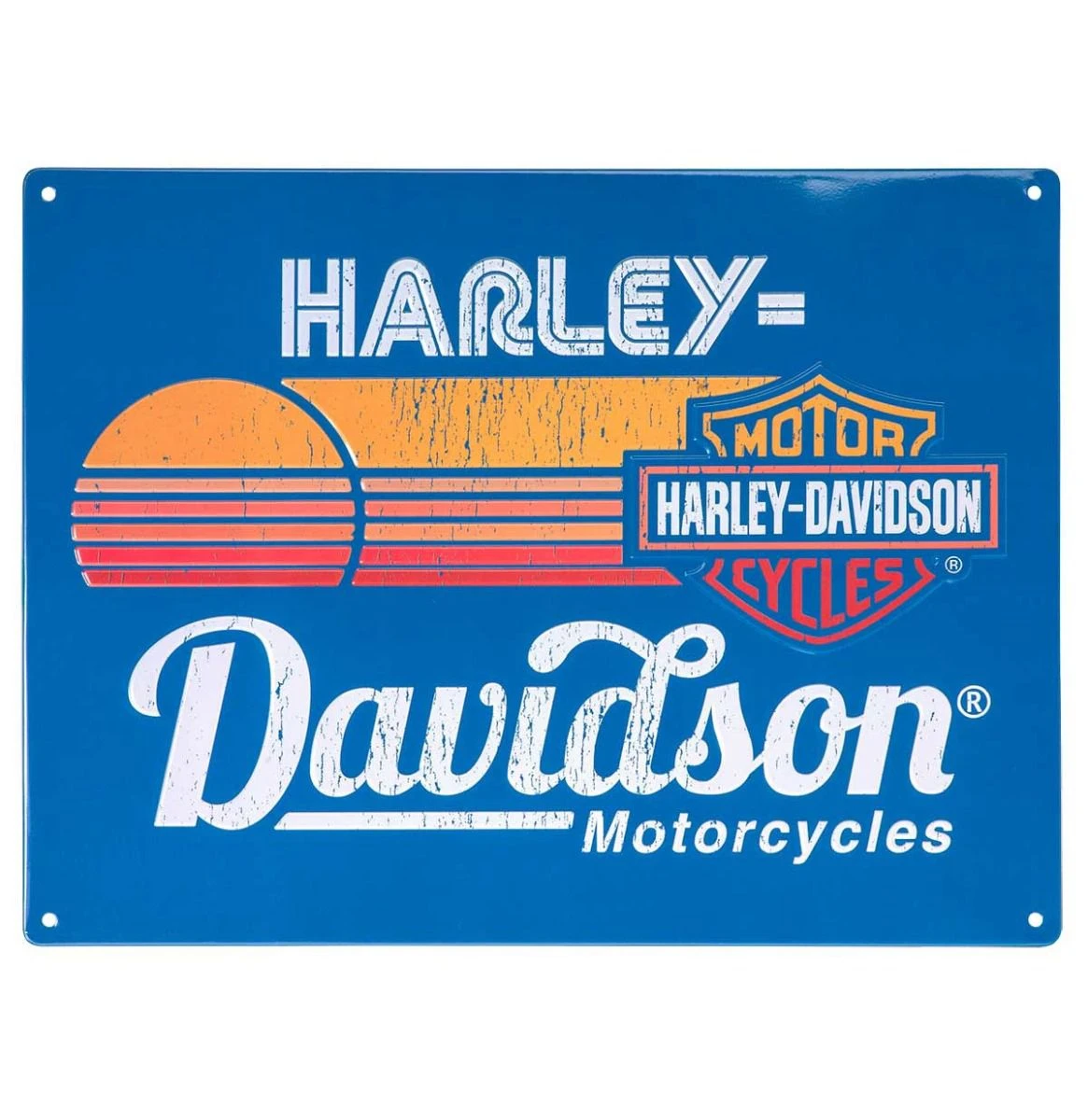 Harley Davidson Harley-Davidson Bar & Shield Sunset Tin Embossed Metal Sign - 30 X 40 Cm 3 Harley Davidson Harley-Davidson Bar & Shield Sunset Tin Embossed Metal Sign - 30 X 40 Cm