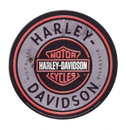 Harley Davidson Harley-Davidson Bar & Shield Tin Embossed Sign - 30 Cm ø