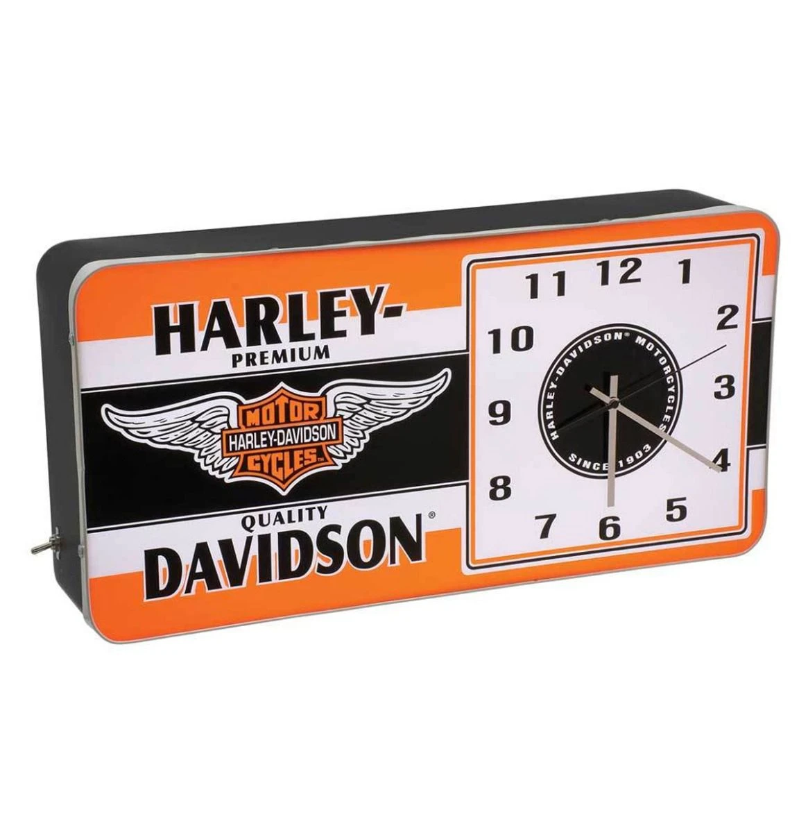 Harley Davidson Harley-Davidson Winged Logo LED Ad Clock - 220V 3 Harley Davidson Harley-Davidson Winged Logo LED Ad Clock - 220V