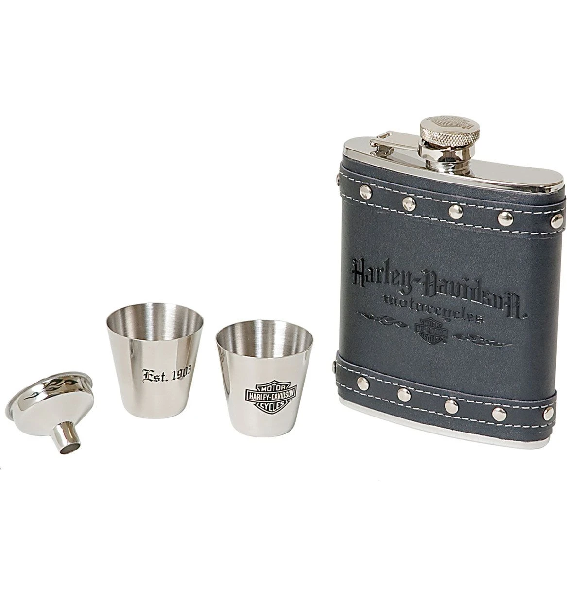 Harley Davidson Harley-Davidson Motorcycles Flask Gift Set 3 Harley Davidson Harley-Davidson Motorcycles Flask Gift Set