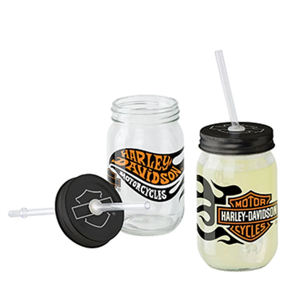 Harley Davidson Harley-Davidson Flames Glass Jar Set - LAST CHANCE 3 Harley Davidson Harley-Davidson Flames Glass Jar Set - LAST CHANCE
