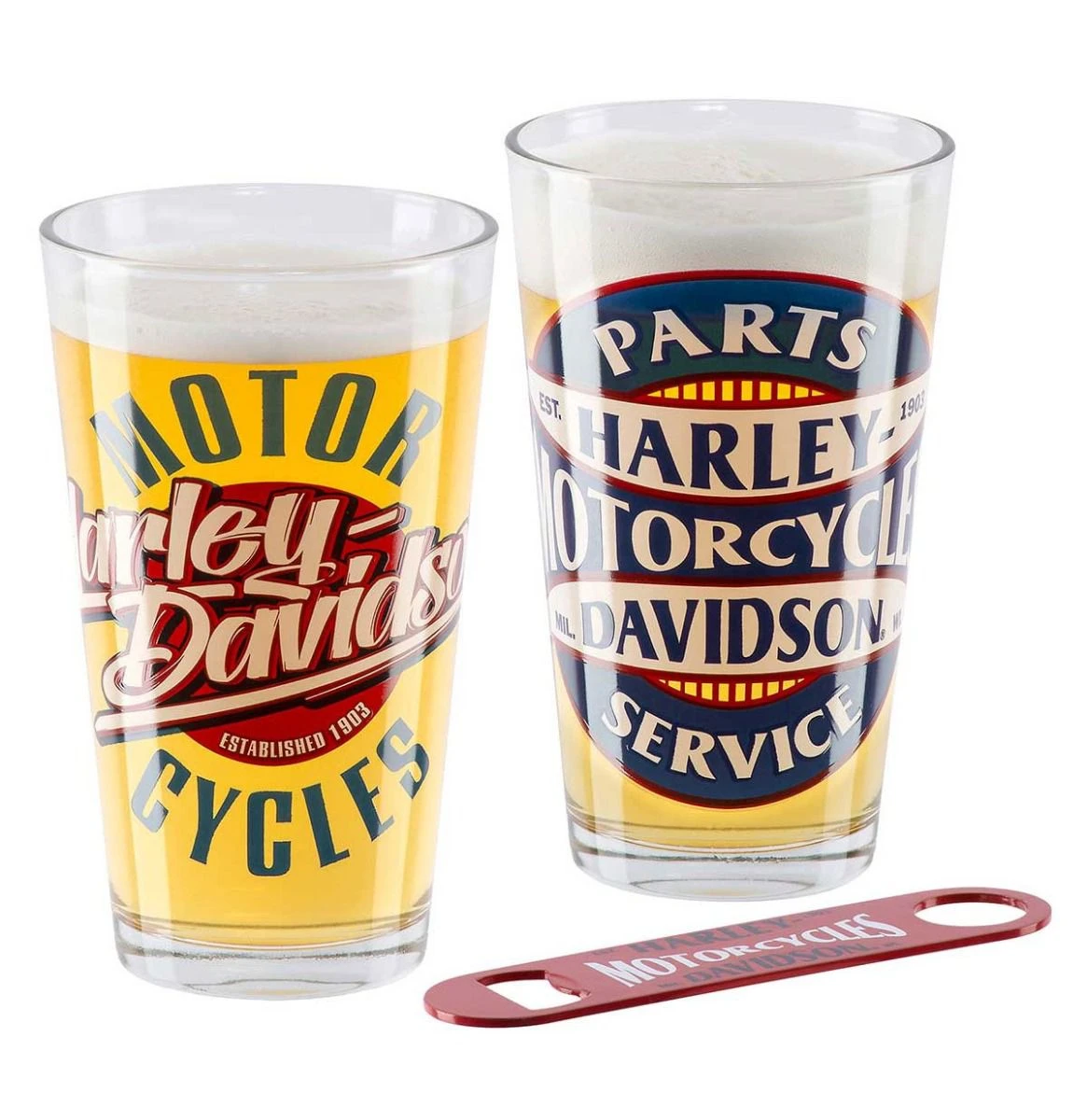Harley Davidson Harley-Davidson Parts & Service Pint Glass Set 3 Harley Davidson Harley-Davidson Parts & Service Pint Glass Set